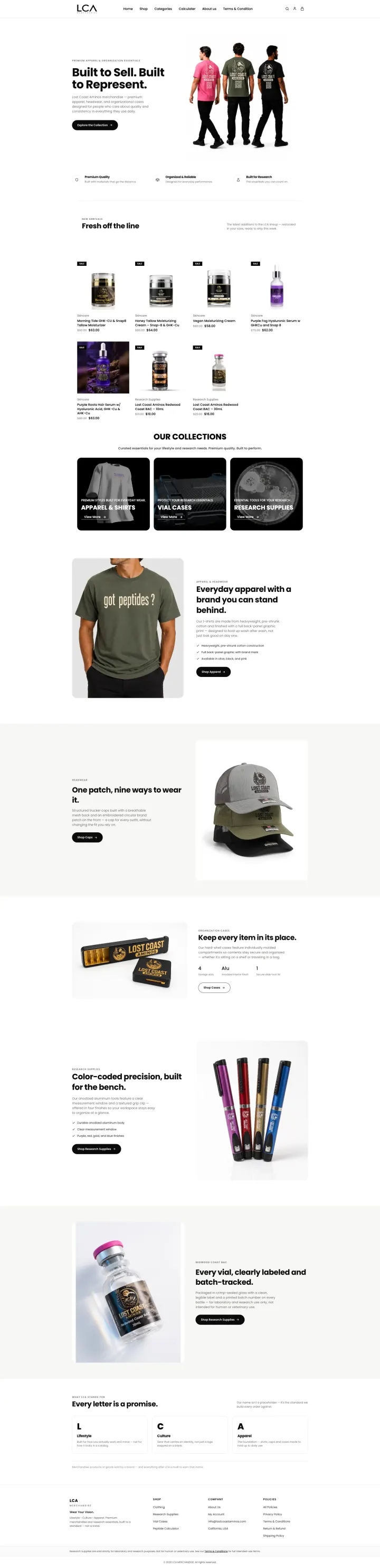 LCA Merchandise storefront
